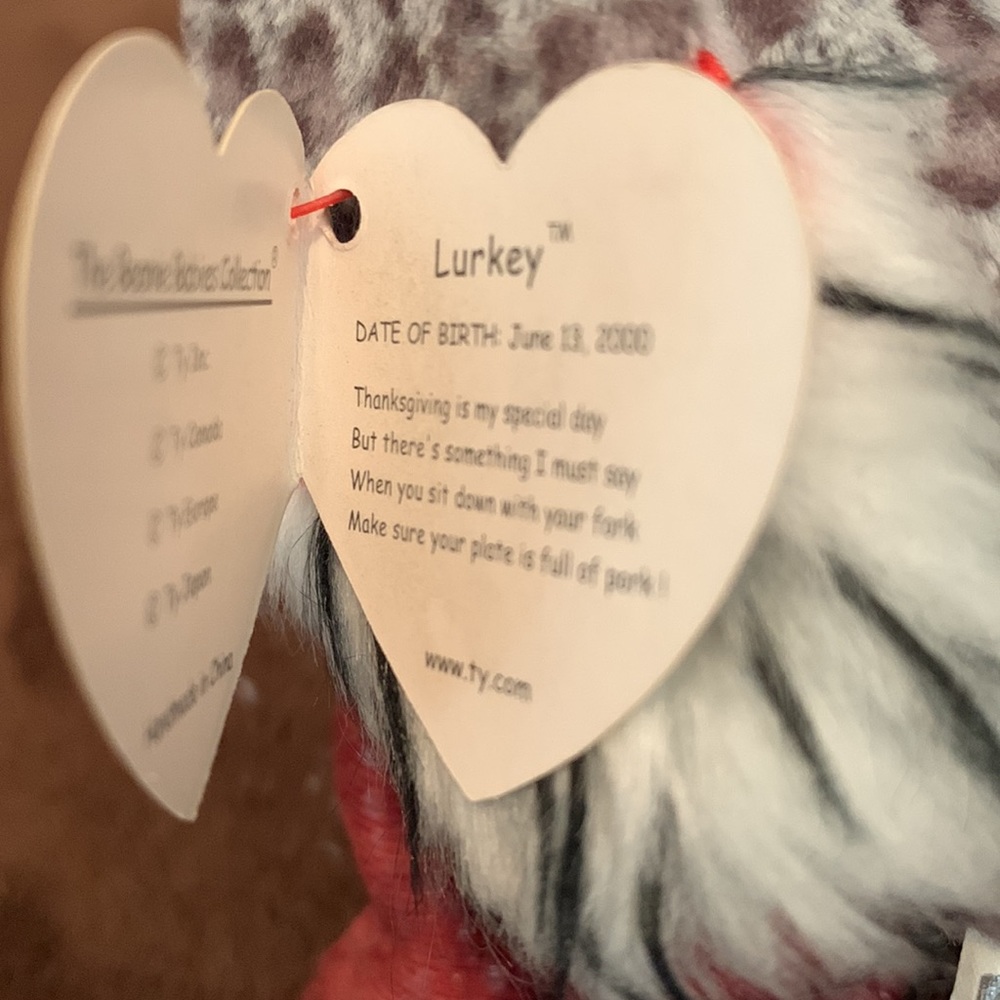 2000 TY Beanie Baby Lurkey Turkey Plush stuffed collectors collectible toy - Picture 8 of 9